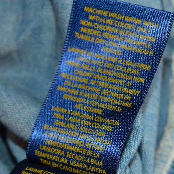 Sz 10 Girls Polo Ralph Lauren Chambray Western Boho Shirt Dress - Picture 10 of 10